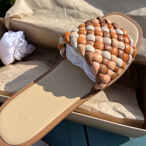 Madewell Suzi Slide Sandal in Multi Woven Leather NIB - Picture 7 of 9